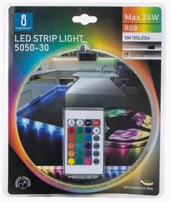Aigostar - Striscia LED RGB dimmerabile 5 m, 24 W, 12 V/230 V, IP65 + telecomando
