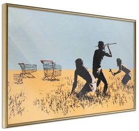 Poster  Banksy: Trolley Hunters  Cornice Quadri Cornice d'oro, Larghezza x Altezza Home decor 30x20