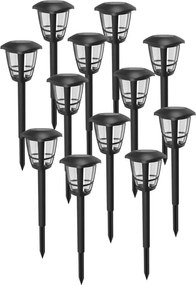 Aigostar - Set da 12 lampade solari a LED LED/0,06W/2V 33,8 cm 6500K IP44 nero