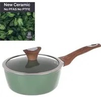 Casseruola un manico 20 cm con coperchio verde New Ceramic