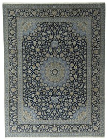 Kashan Tappeto persiano 300 x 390 Blu (Iran) Annodato A Mano