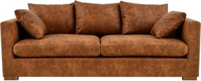 Divano in similpelle marrone cognac 225 cm Hamburg - Scandic