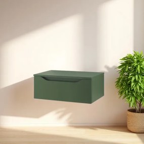 Cassetto bagno sospeso GIGLIO 80 cm in nobilitato Verde Opaco