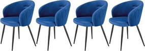Set di 4 sedie K430 in velluto blu navy