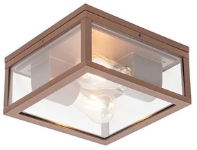 Plafoniera industriale marrone ruggine IP44 2 luci - Charlois