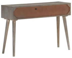 Tavolo consolle grigio 110x35x75 cm in massello di mango grezzo