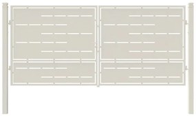 Cancello con serratura manuale Privacy in ferro, apertura centrale, L 408.5 x H 180 cm, di colore bianco