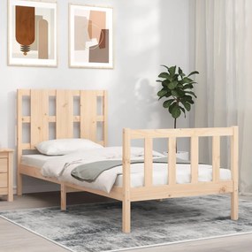 Letto Senza Materasso 90x190 Cm İn Legno Massello Di Pino /