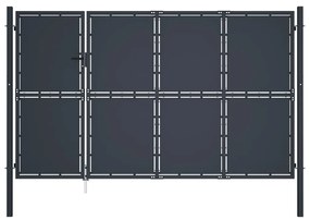 Cancello Di Recinzione İn Acciaio 350x150 Cm Antracite /