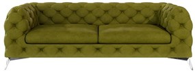 Divano verde con rivestimento in velluto 225 cm Chelsea – Ropez