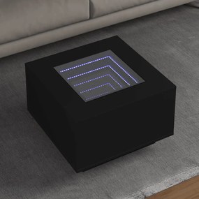 Tavolino Salotto Con Led Rovere Fumo 60x60x40 Cm Multistrato /