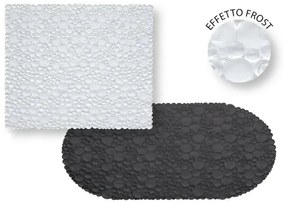 Tappetino doccia antiscivolo nero in gomma ovale con ventose
