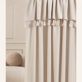 Tenda beige Astoria con nappe su nastro di legatura 140 x 260 cm
