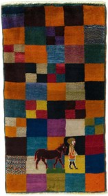 Gabbeh Tappeto 60 x 110 (Iran) Annodato A Mano