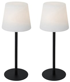 Set di 2 lampade da tavolo ricaricabili nere 40 cm IP54 - Jude