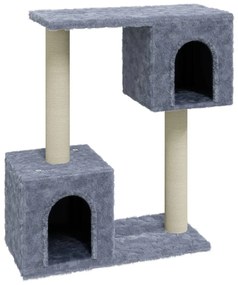 Albero per gatti con tiragraffi in sisal grigio chiaro 60 cm