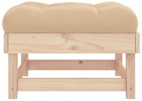 Poggiapiedi da giardino con cuscini 2 pz legno massello di pino