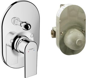 Miscelatore doccia con deviatore e Parte Ad Incasso a muro Cromo Hansgrohe Vernis Shape 71472000