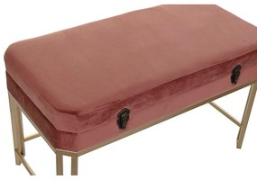 Panca DKD Home Decor Rosa Dorato (80 x 40 x 47 cm) (2 pezzi)