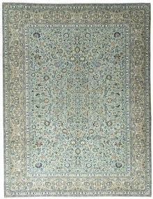 Kashan Tappeto 310x400 Verde (Iran) Annodato A Mano