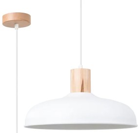 Sollux SL.1323 - Lampadario a sospensione con filo INDY 1xE27/15W/230V diametro 38 cm bianco