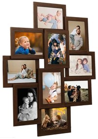 Cornice Per Collage 10x(13x18 Cm) Foto Marrone Scuro İn Mdf /