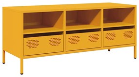 Mobile tv giallo senape 101,5x39x43,5 cm in acciaio