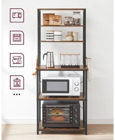 Scaffale a ripiani MARGE marrone/nero