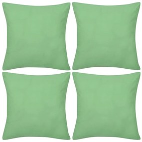 Federe 4 Pz Per Cuscini İn Cotone Verde Mela 40 X 40 Cm /