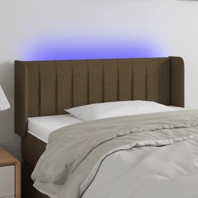 Testiera A Led Marrone Scuro 103x16x78/88 Cm İn Tessuto /