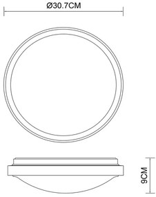 Globo 41764-12 - Plafoniera LED BRUNO LED/12W/230V 307 mm 3000/4500/6000K