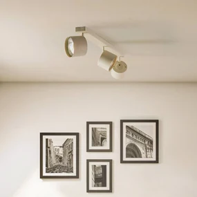 Argon Faretto da soffitto Chloe orientabile a 3 luci, beige