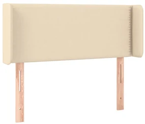 Testiera ad orecchio crema 103x16x78/88 cm in tessuto