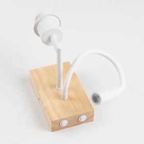 Brilagi - LED Lampada flessibile da muro NUBILA WOOD 1xE27/25W/230V + LED/3W quercia/bianco