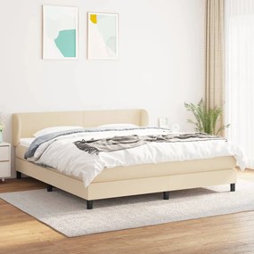 Giroletto A Molle Con Materasso Crema 160x200 Cm İn Tessuto /