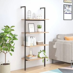 Scaffale Pendente 4 Livelli Marrone Chiaro E Nero 64x35x152,5cm /