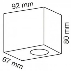 Applique Quadrata Monodirezionale IP65 - GU10 Nera Base GU10