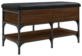 Panca porta scarpe rovere marrone 82x42x45 cm legno multistrato