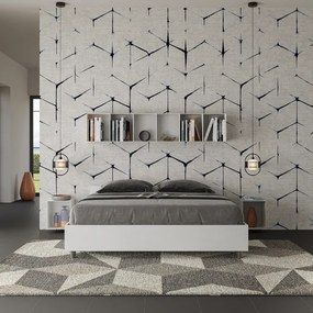 Letto matrimoniale contenitore 160x190 bianco frassino Nuamo