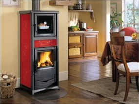 Stufa a legna Rossella Plus Evo 9,1 kW Bordeaux - La Nordica
