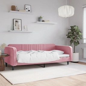 Letto Da Giorno Rosa 90x200 Cm İn Velluto /