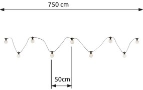 Globo 34090N - Catena LED esterna ALMAGA 10xLED/0,27W/230V 7,5 m IP44