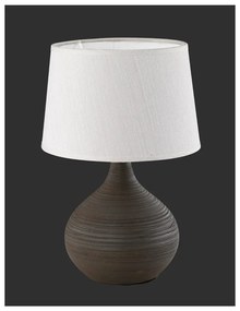 Lampada da tavolo marrone scuro in ceramica e tessuto, altezza 29 cm Martin - Trio