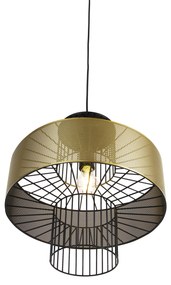 Lampada a sospensione di design oro con nero 40 cm - Tess