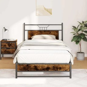 Giroletto Senza Materasso Rovere Fumo 100x190 Cm İn Truciolato /
