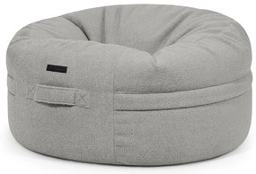 Puof a sacco grigio chiaro con rivestimento in bouclé Roll 105 – SLOWDOWN