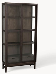 Vetrina in legno di quercia con ante scorrevoli Hazelton