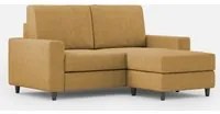 Divano 2 Posti con Pouf 148x155x85 cm Sakar in Tessuto Ocra