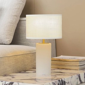 Lampada da tavolo Lindby Sorscha, bianco, ferro, Ø 26 cm