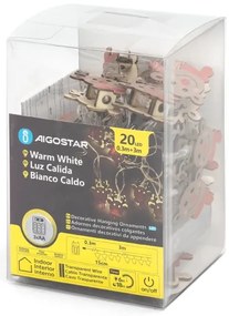 Aigostar - Catena luminosa natalizia a LED 20 LED/3x AA 3 m bianco caldo con renna